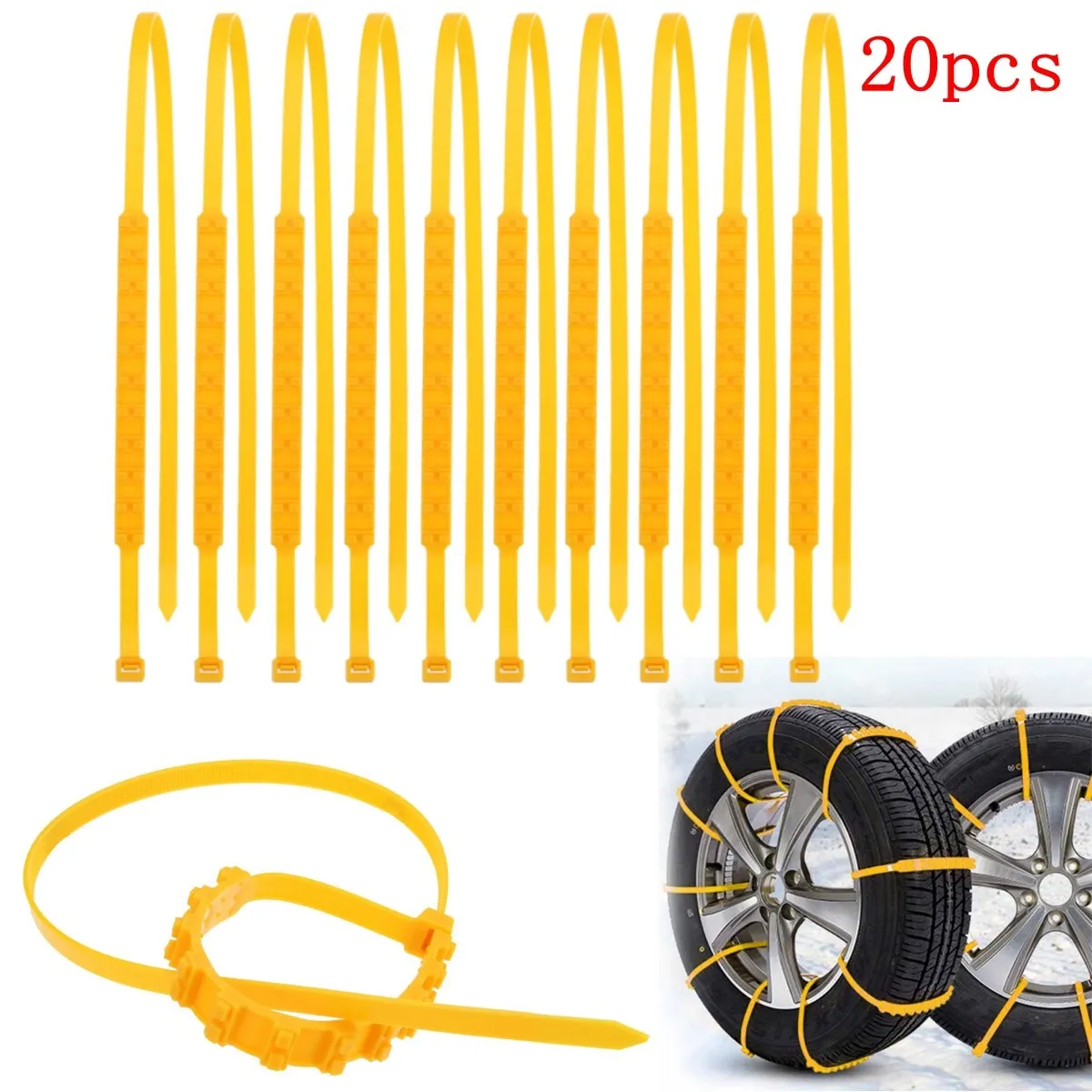 20pcs Tyre Tire Snow Chains Winter Anti skid Beef Tendon Vehicles Wheel