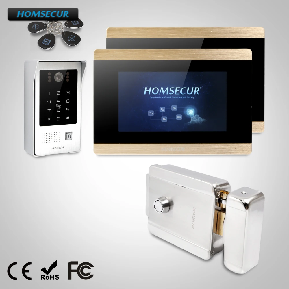

HOMSECUR 7" Wired Video Door Phone Intercom System+RFID Access for Home Security BC091+BM715-G