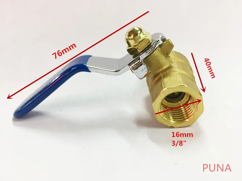 Латунный шаровой клапан 3/" BSP Женская резьба поворачивается до 3/8" BSP Мужская резьба с рычажной ручкой для воды, газа, масла