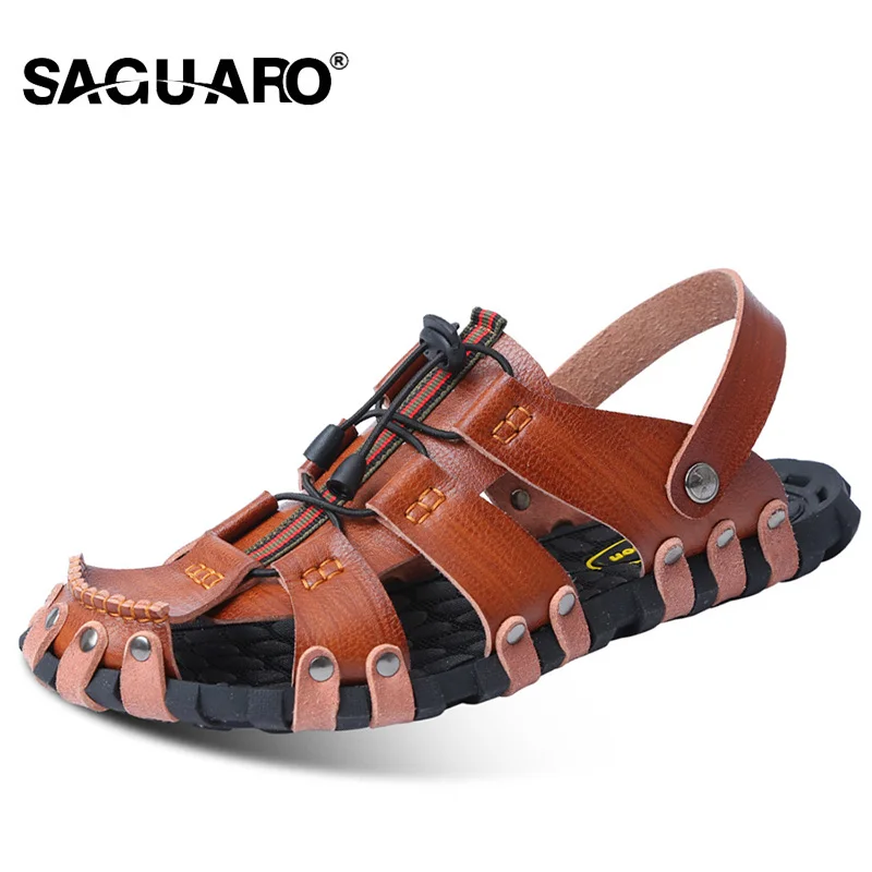 SAGUARO/мужские сандалии из искусственной кожи модные летние шлепанцы гладиаторы