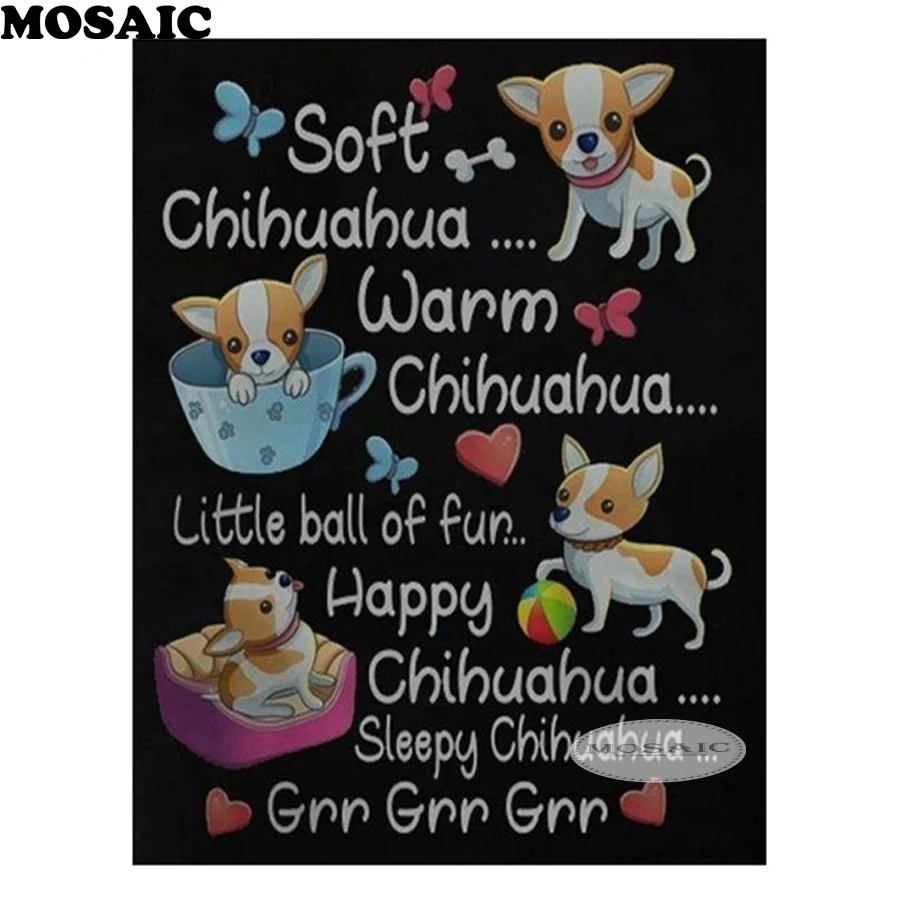 

5d diamond Mosaic,Full Diamond Painting Cross Stitch DIY Diamond Embroidery pet dog Pattern Picture Of Rhinestones Home Decor