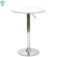 94919 Barneo Т-2 интерьерный барный стол с изменяемой высотой МДФ кухонный стол мебель для кухни столик для кофе обеденный cтол белый стол для дачи поворотный кофейный столик по России