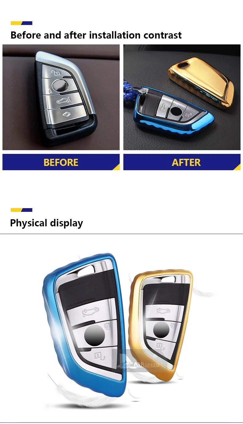 AIRSPEED TPU Car Key Protection Shell Upgraded Car Key Cover Case for BMW F15 X6 F16 G11 F48 F39 G30 Accessories Car Styling (3)