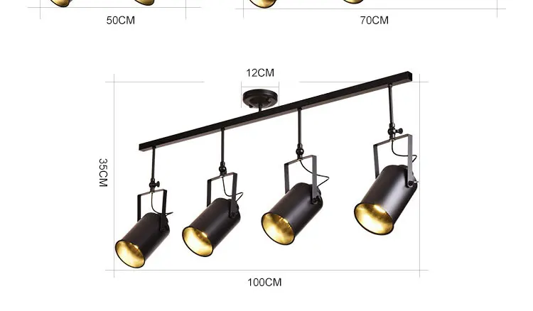 Винтажные черные поверхности потолка фары с LED для столовой кофе магазин одежды для украшения Кухня Главная лампа