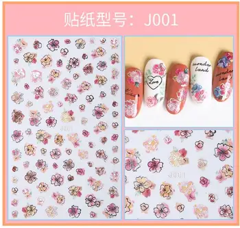 

3D Holographic Nail Sticker Silver Metallic Adhesive Transfer Manicure Decals Nail Sticker Decals for Manicure Gel Polish Tips