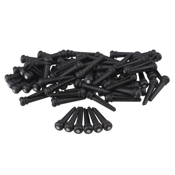 

Yibuy 300 Pieces Black Acoustic Guitar Ebony Saddle White Dot Bridge Pins Nut Parts