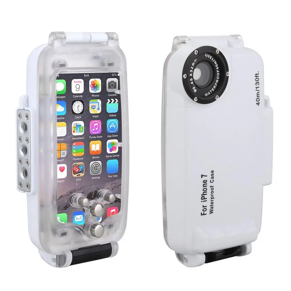 Meikon EasyDive 40m/130 футов Водонепроницаемый подводный чехол для iPhone 7-белый |