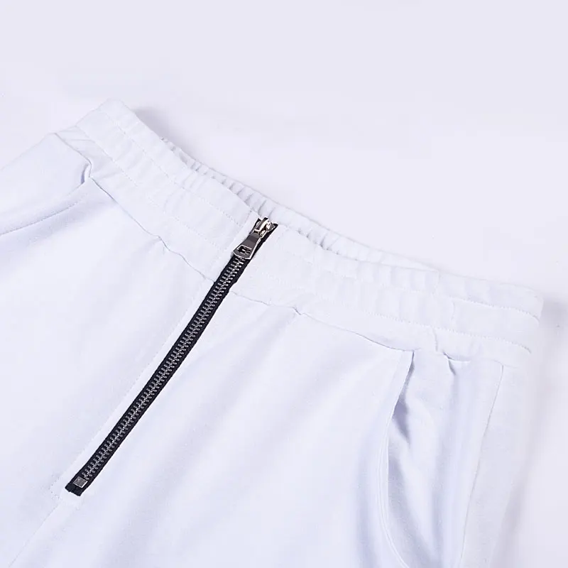 InstaHot из хлопка, на молнии, цвет белый прямые брюки женские штаны с эластичной резинкой на талии повседневные штаны леди в уличном стиле с карманами спортивные брюки