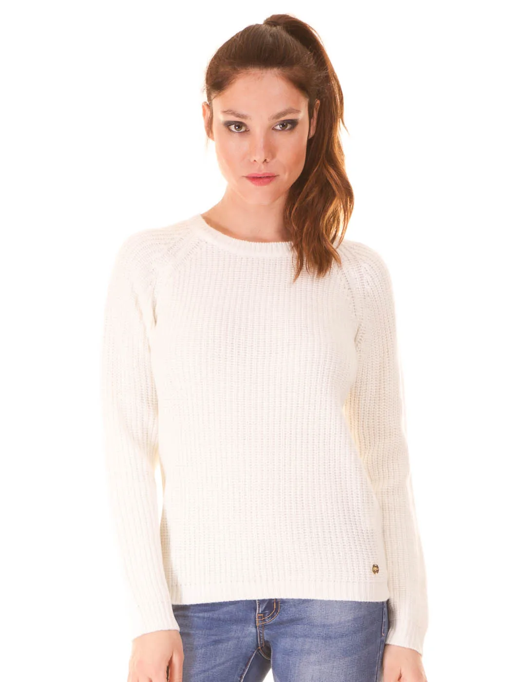 beige knit pullover