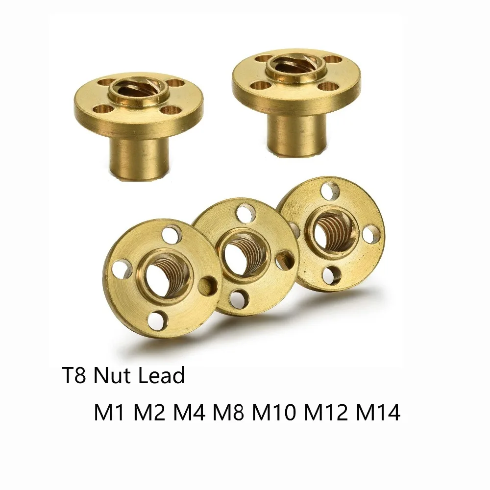 1pc T8 Nut Lead M1 M2 M4 M8 M10 M12 M14 for T8 Screw trapezoidal Screw