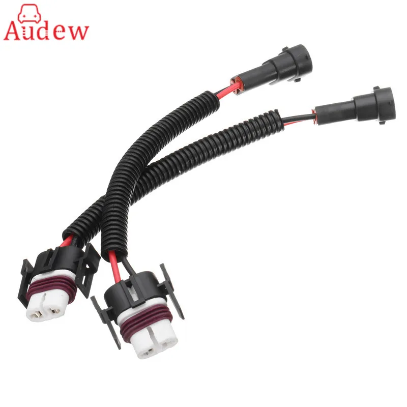 2Pcs H11 Headlight Bulb Sock et Wiring Harness Socket Wire Connector Plug Extension Cab le Male