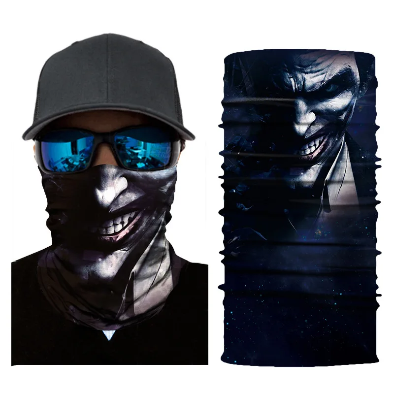 

NRAHBSQT 3D Joker Skull Skeleton Bandana Seamless Balaclava Magic Neck Tube Scarf Face Mask Shield Headband Headwear DS016