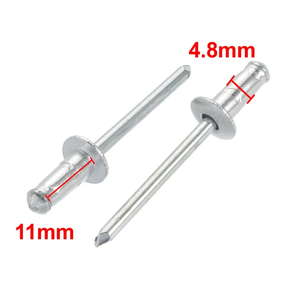 

50pcs 4.8mmx11mm Blind Rivets Aluminum Round Dome Head Open End Blind Rivets Nails Fasteners For Machinery Electric Equipment
