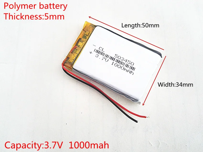 Литий-полимерная аккумуляторная батарея 3 7 в 1000 мАч 503450 для Mp3 DVD PAD mobile tablet pc power bank