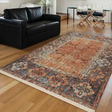 Else оранжевый синий османский этнический аутентичный винтажный Ретро 3d принт Противоскользящий килим моющийся декоративный ковер в богемном стиле