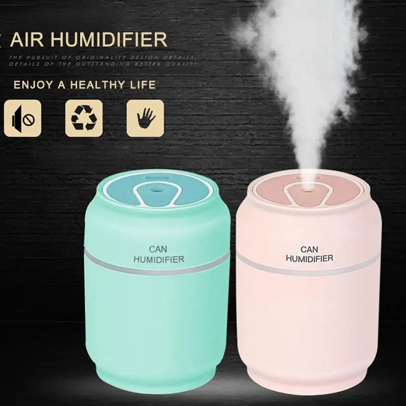 

Creative Cans Shape 3 In 1 USB Charging Air Humidifiers Ultrasonic High Quality Mist Maker With LED Lamp Mini Fan Home Atomizers