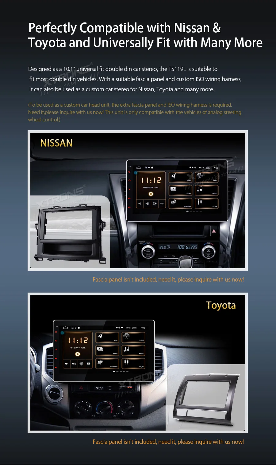 Discount XTRONS Universal 10.1" Head Unit Android 8.1 Car Multimedia Player Radio Stereos 1080P Video Steering wheel GPS RCA OBD NO DVD 2 Discount XTRONS Universal 10.1" Head Unit Android 8.1 Car Multimedia Player Radio Stereos 1080P Video Steering wheel GPS RCA OBD NO DVD 2