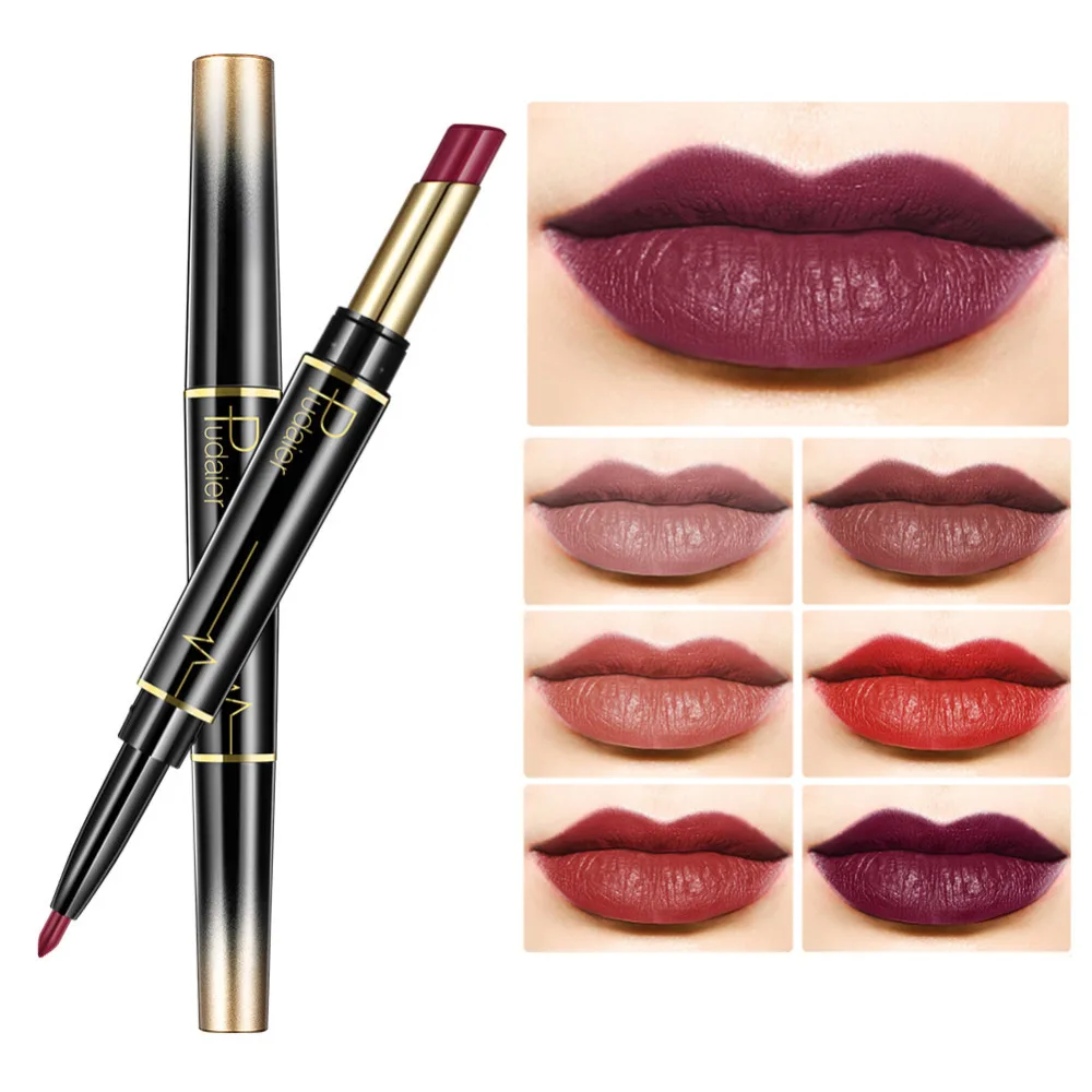 

Pudaier 16 Colors 2 In 1 Double Head Lipstick Matte Nude Color Waterproof Long Lasting Lipstick Maquillajes Para Mujer TSLM2