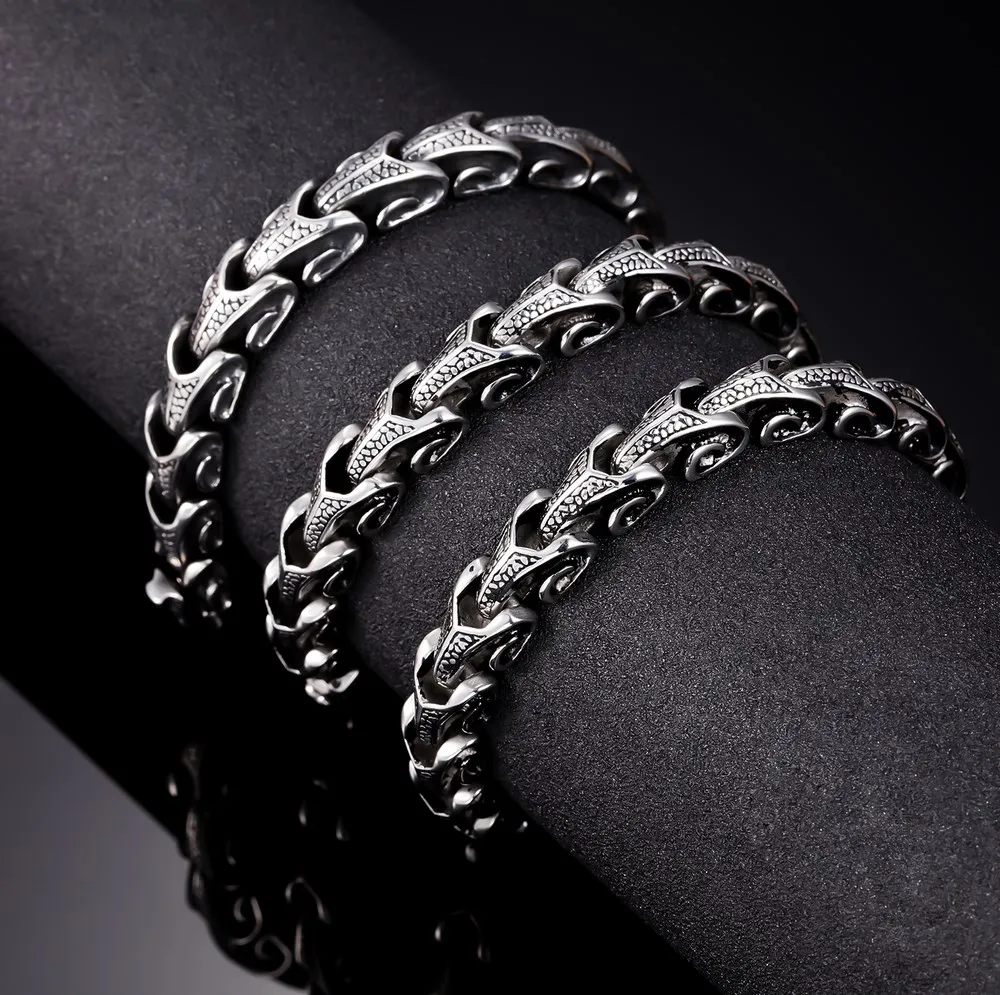 Мужские ювелирные изделия в стиле панк из нержавеющей стали в европейском стиле, ожерелья-цепочки или браслеты