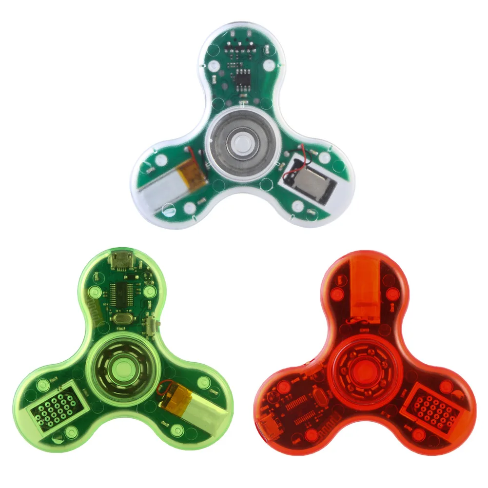 

LED Bluetooth Audio Fidget Spinner Finger Plastic EDC Hand Spinner For Autism And ADHD Relief Focus Anxiety Stress Toys Gift