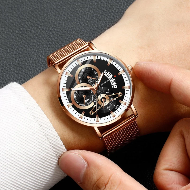 Кварцевые роскошные мужские часы дизайн бизнес светящиеся мужские s часы с сетчатым РЕМЕШКОМ НАРУЧНЫЕ ЧАСЫ современный подарок Pasadores Para Reloj