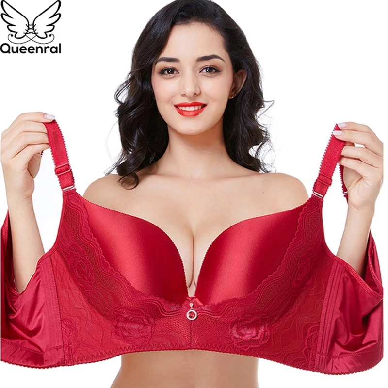 

Queenral Seamless Bra Big Size CDE Cup Push Up Bralette Underwear Lingerie BH Plus Size 48 50 52 Brand Women Intimates Brassiere