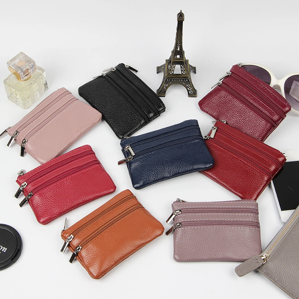 Натуральная кожа ключи, монеты организатор мешок с застежкой-молнией мешок Для женщин кошелек сумочка подарок