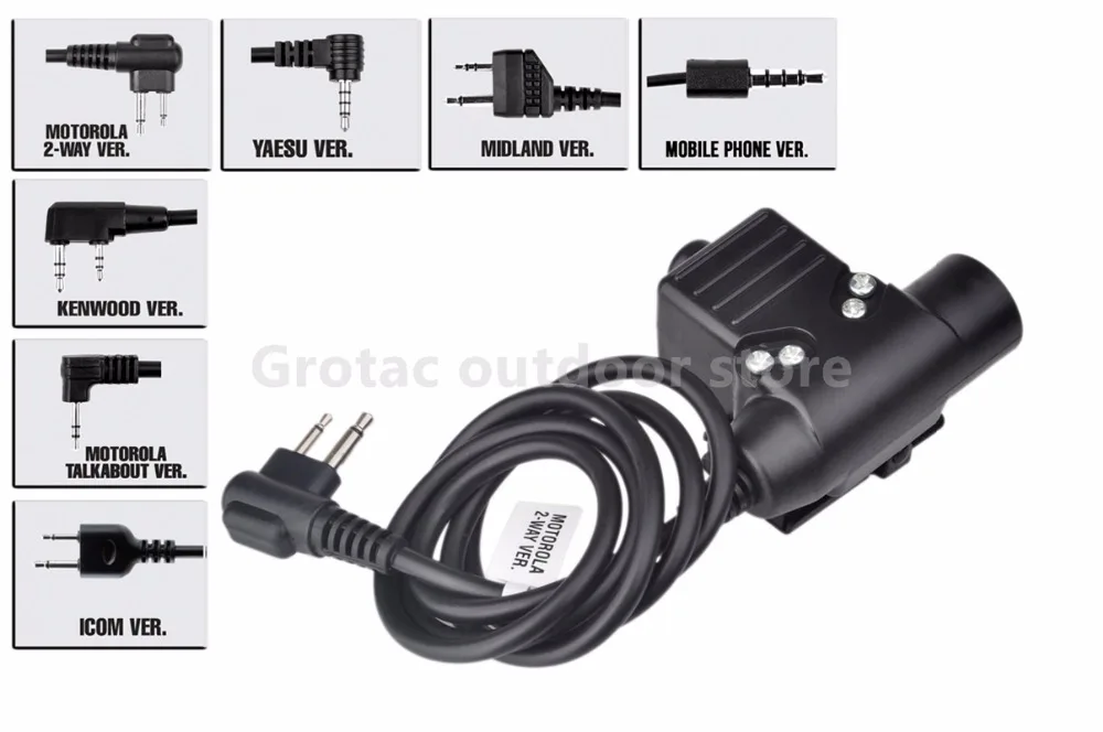 Z Тактический PTT U94 для Kenwood/Midland/ICOM Хэм Военная Униформа Радио Двухканальные рации гарнитура z113