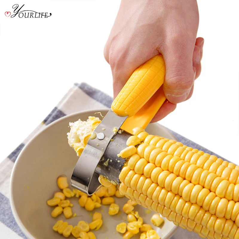 

OYOURLIFE Creativity Stainless Steel Hand Corn Stripper Corn Grain Separator Cob Remover Cutter Thresher Kitchen Gadget
