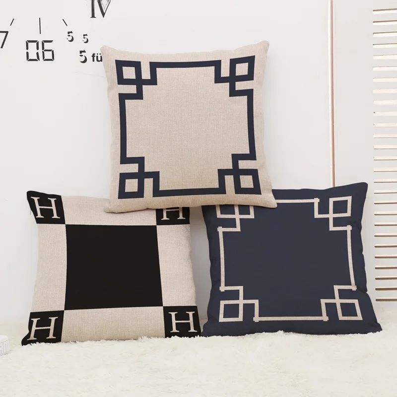 Европейский чехол для дивана, декоративные подушки для дома, с геометрическим рисунком, Ретро стиль, размер H, 45x45 см, наволочки, наволочки