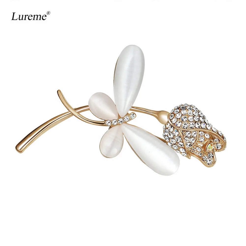 Lureme элегантные женские ювелирные изделия в виде стрекозы золотого цвета подарок
