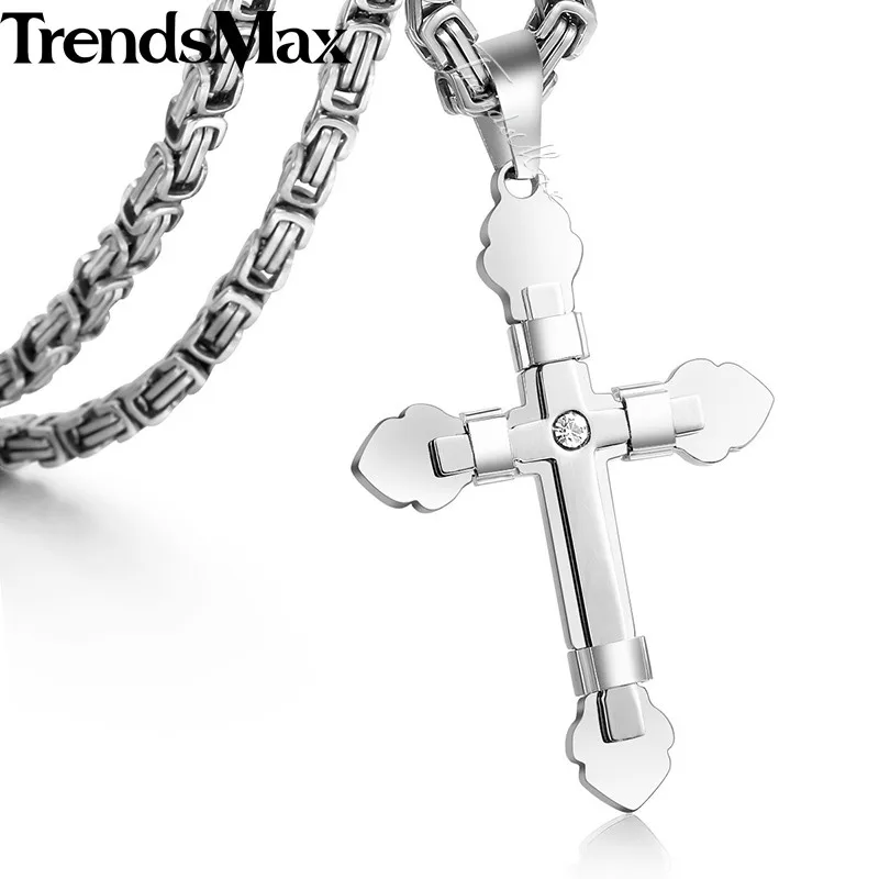 Мужское колье с подвеской крестом из нержавеющей стали|cross pendant necklace|pendant necklacenecklace