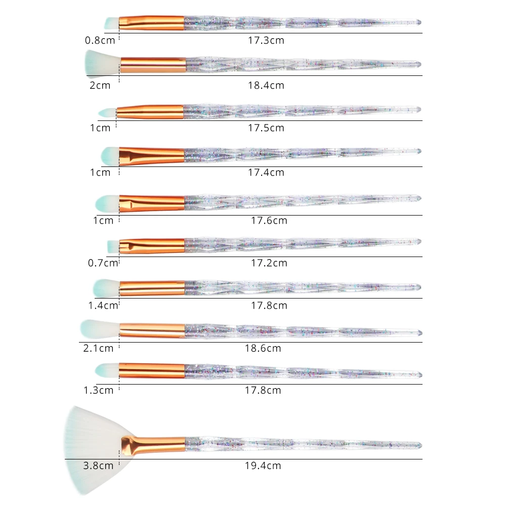 MAANGE Pro 20/15/10 шт набор кисточек для макияжа кисть для теней для век подводка для губ блеск Алмаз ручка набор кистей для макияжа