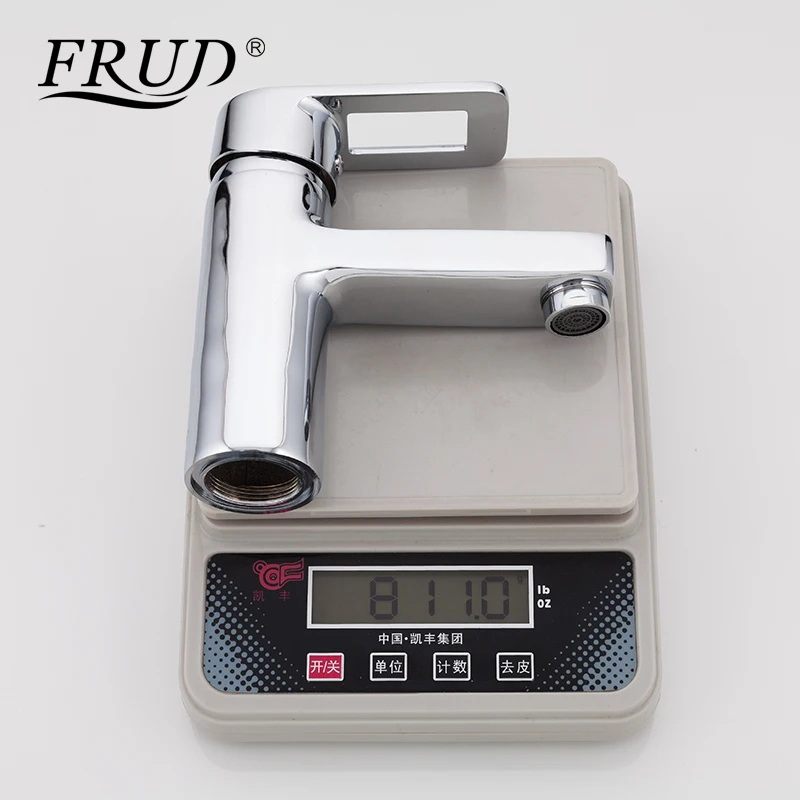 Смеситель для раковины FRUD R10072 хромированный кран горячей и холодной воды одна