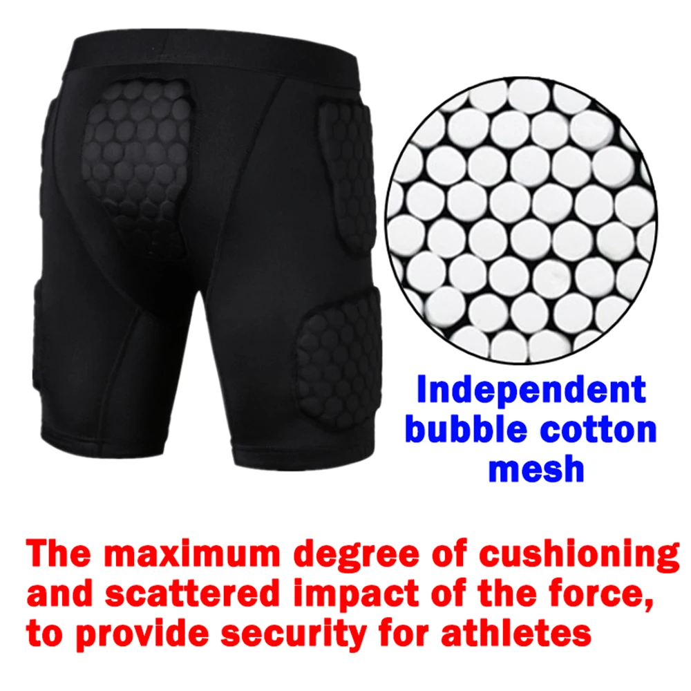 Men Football Compression Crash Proof Padded Sports Pants Shirt//Vest//Shorts Rib