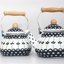 Толстая плоская подошва 2.0L/2.5L фарфоровый эмалированный чайник для воды, чайник для молока, электромагнитная печь, чайник общего назначения