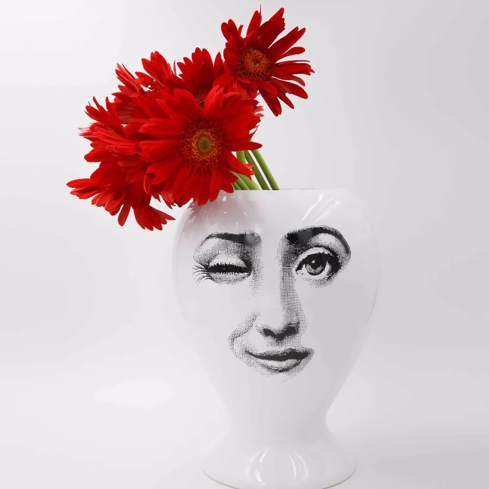 

Creative Design Pattern Italy Milan Rosenthal Piero Fornasetti Porcelain Vase Living Room Decorated Home Decoration Accessories
