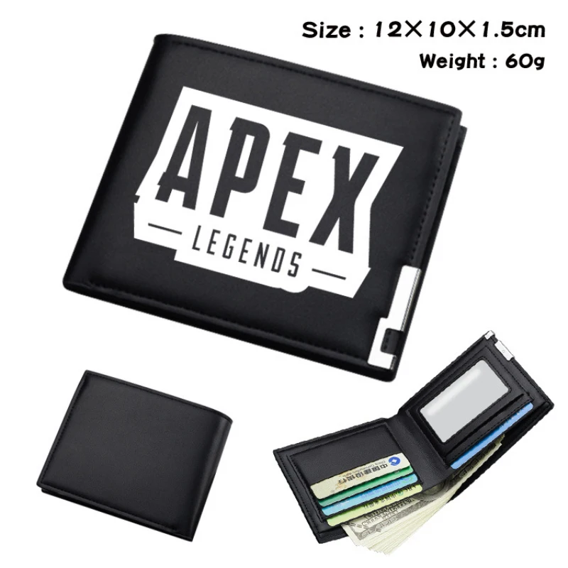 

PU Leather Wallet Fashion Short Bifold Men Wallet Casual Soild Apex Legends Men Wallets Small Coin Bag Purses Kids Wallets