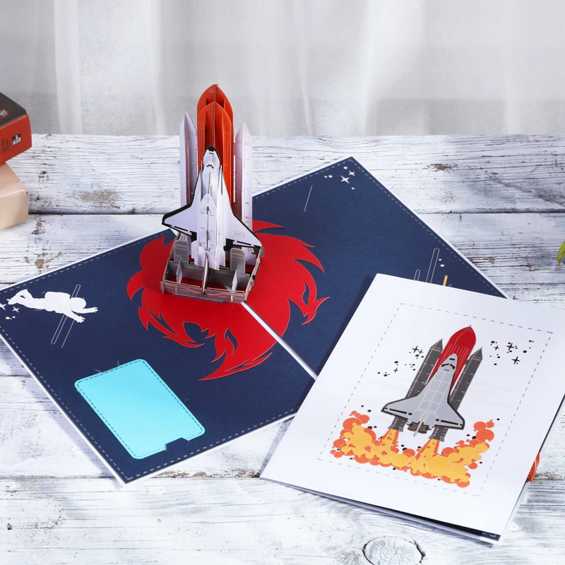 AIT карточка ручной работы POP-UP CARD SPACE SHUTTLE | Дом и сад
