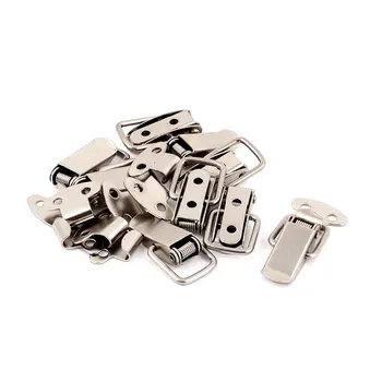 

Hot Sale 9Pcs/pack 3.3cm Long Box Chest Case Spring Loaded Draw Toggle Latch Metal Catch Hardware High Quality Silver Tone