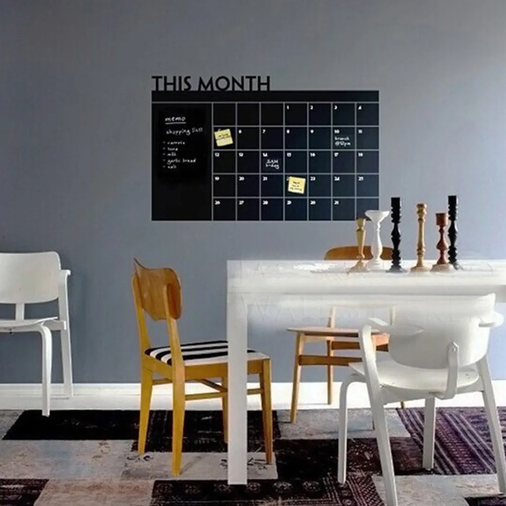 

1pcs Monthly Chalkboard Chalk Board Blackboard Removable Wall Sticker Diy Month Plan Calendar Memo Stickers