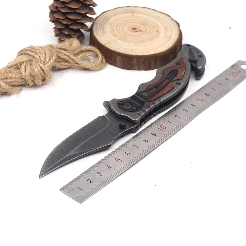 Складной карманный нож, тактические ножи для выживания, вымытый камень, 440C, деревянная ручка, для улицы, боевой, для кемпинга, охотничий нож, EDC, многофункциональные инструменты