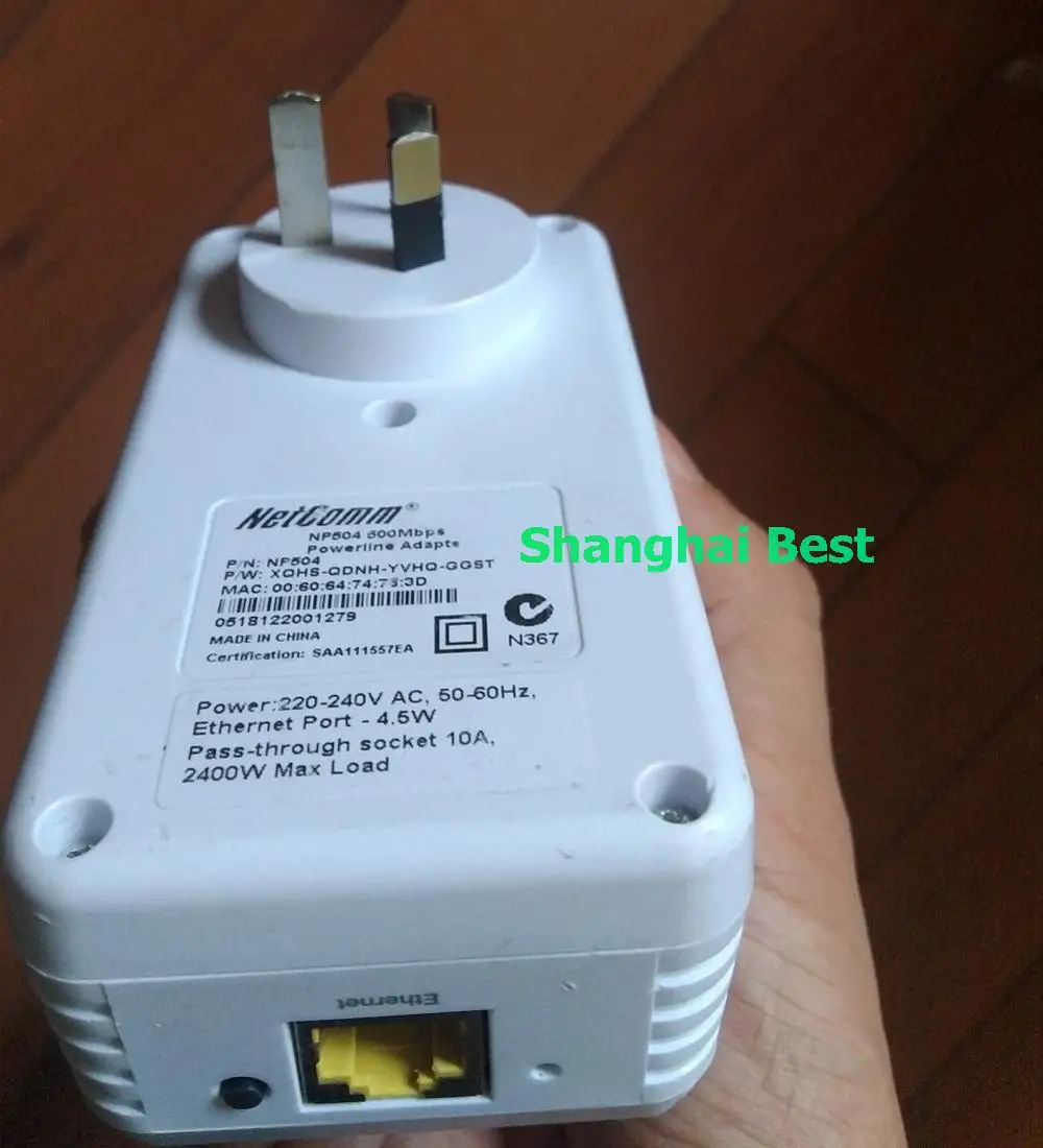 NP504 500Mbps PowerLine Adapter 85New PassThru Homeplug