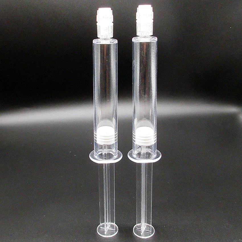 

hot sale product airless cosmetic bottle 3ml injection syringe shape package for hyaluronic acid,empty syringe 100pcs/lot