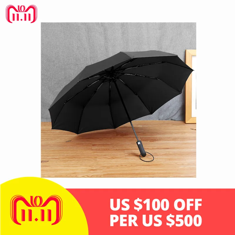 

Fully-automatic 10 Ribs Clear Umbrella Sun Rain Women Male Auto Luxury Windproof Gentle Black Umbrellas Kids Umbrella Mens Gifts