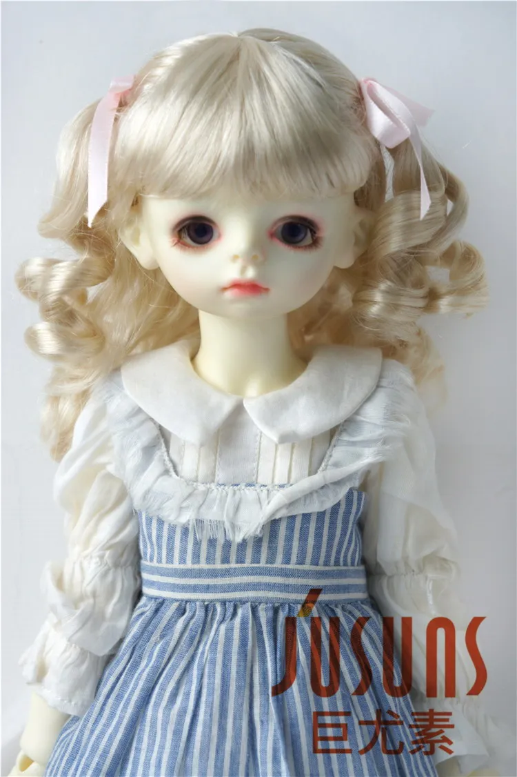 JD405 1/6 1/4 1/3 BJD кукла парик YOSD MSD SD довольно bjd syntheitc мохер парики 6-7 дюймов 7-8 дюймов 8-9inchinch волос аксессуары для куклы - Цвет: 8-9inch Blond