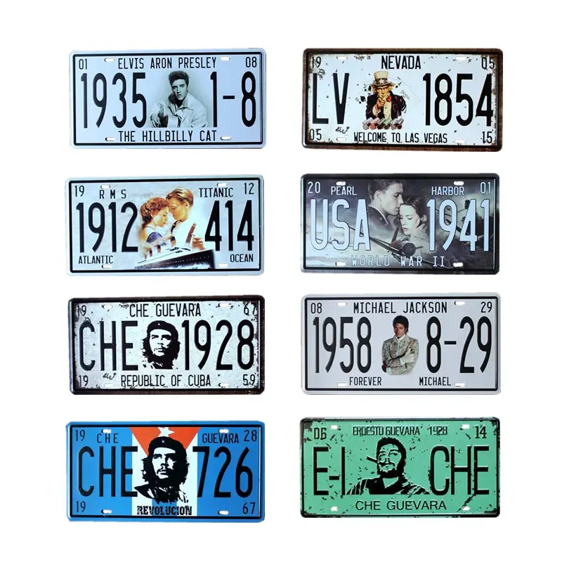 

Che Guevara License Plate Metal Sign Art Painting Plaque Bar Pub Cafe Garage Decorative Home Decor 15x30 cm