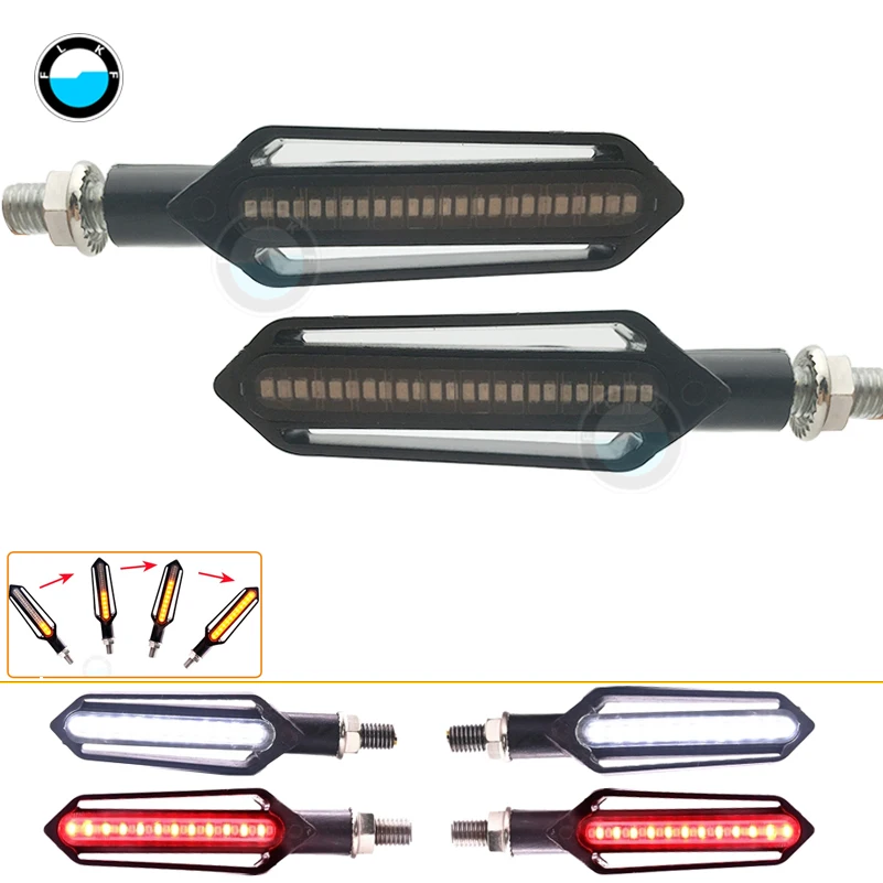 Newset 2 шт. мотоцикл поворотники светильник светодиодный течёт вода мигающий светильник s мотоциклы мигалки индикаторы