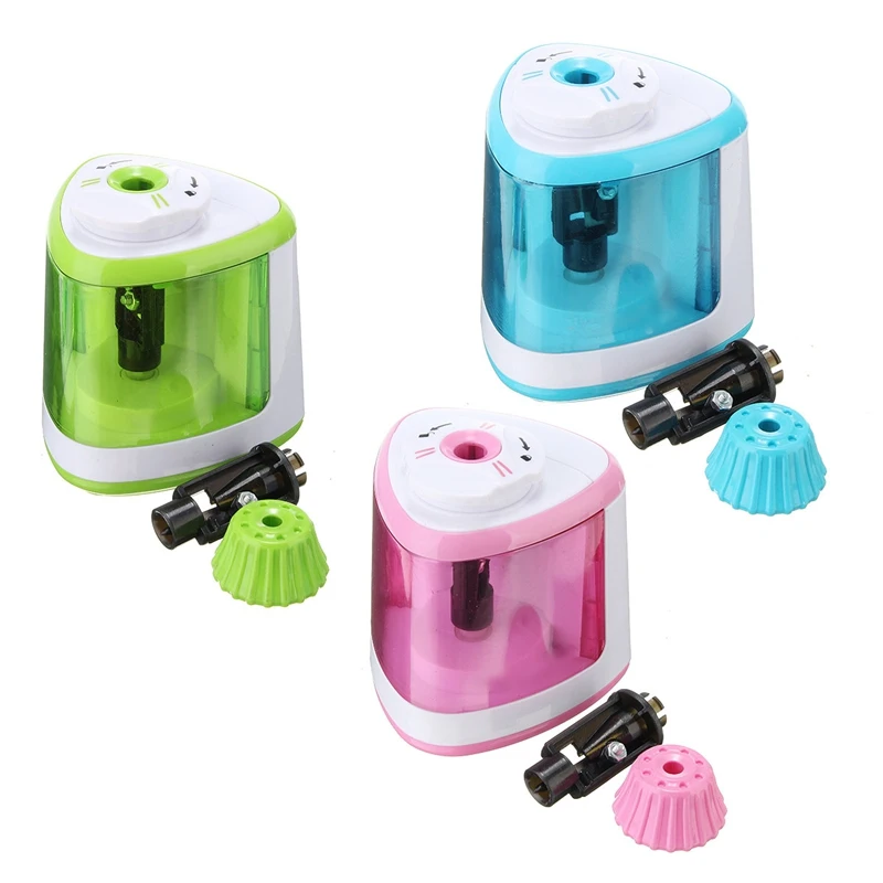 

Kicute 3 Different Color Electric Pencil Sharpener Automatic Battery Operated Desktop Supplies For School Office Stationery