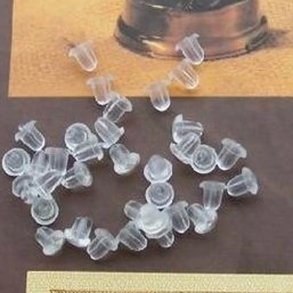 

100 /Lot Earrings Jewelry Accessories Bullet Plastic Ear Plugging / Blocked, Earring Back